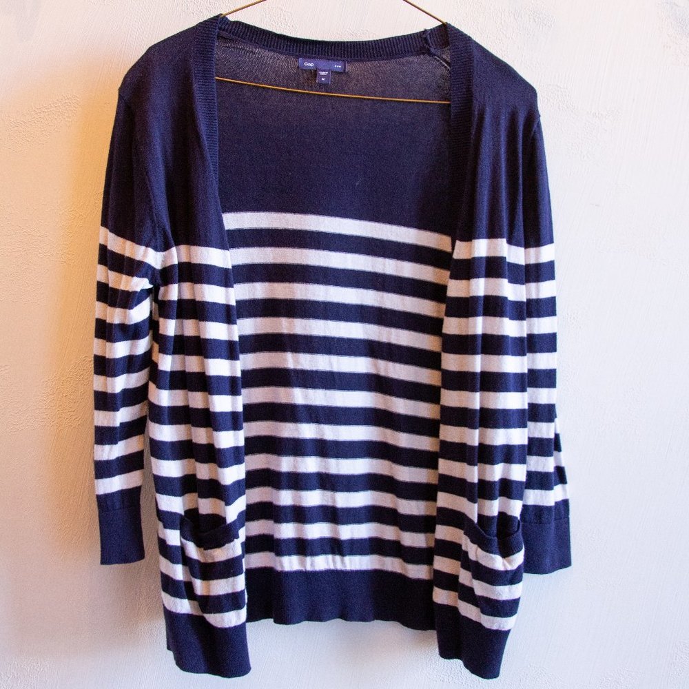 Navy & white stripped cardigan